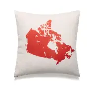 Map Of Canada With Microgel Feather Like Insert Pillow