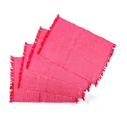 Set of 4 Ribbed Cotton Placemats 33 x 48 cm