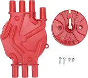 Car Ignition Distributor Cap Rotor Kit 120142 Astro Beretta for Cavalier Corsica Express K1500 Lumina Monte (Red)