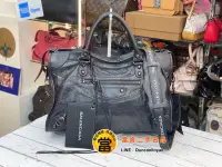 在飛比找Yahoo!奇摩拍賣優惠-《當肯二手名品》BALENCIAGA 新款 黑色 小釦 手提