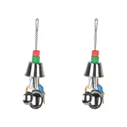 2x Nature Island Hanging Spoon Bobble Bird Pet Interactive Exercise Fun Cage Toy