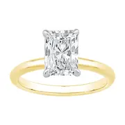 2.00ct Laboratory Grown Diamond Radiant Cut Solitaire Ring in 18kt Yellow and White Gold