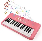 xinyee 32 Key Electronic Keyboard Piano 16 Tones 10 Rhythms 10 Demos Dual Speaker Musical Instrument with Microphone Dual Power Mode Portable Music Piano Keyboard for Beginners Keyboards Piano
