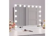 Hollywood LED Vanity Mirror Rectangle White Silver Wall Mirror