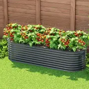 240X80X56cm Green Fingers Garden Bed Oval Planter Box