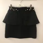 ZARA珍珠邊黑色短裙 [MADE IN SPAIN]