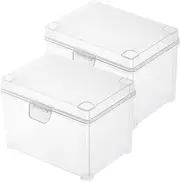 STOBOK Portable Small Plastic Boxes Lids Containers Style Card Jewelry Storage