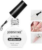 JODSONE 10ML UV Nail Glue Gel – Long-Lasting Extension Glue for Clear Nail Tips & Press-ons. Salon-Quality DIY Repair, UV Light Cure Required