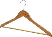 OZ Household Essential - Wood Coat Hangers – 50-Pack - Solid Hard Wood Coat Hanger, with Smooth Surface, Chrome Metal Hook