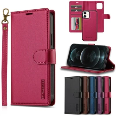 For iPhone 17 16 15 14 13 12 Pro Max Case Magnet Detachable Wallet Leather Cover