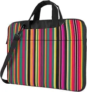 Rainbow Colored Striped Print Protective Laptop Bag Versatile Bags Computer Case Soft Women Men Unique