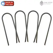 USA Made 4-PACK Heavy Duty Trampoline Wind Stakes Extra Large 12" x 3.5" Rebar U