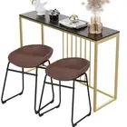 Sleek Marble Top Extra Long Console Table Bar Table &Stools Chair Sofa Hallway