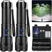 Flashlights 3000 High Lumen - 2 Pack, Ultra Bright Rechargeable Flashlight wi...