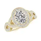 Vintage Moissanite Sterling Silver Gold Plated Engraved Twisted Promise Ring Her