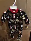 Newborn NB Boys Christmas Sleeper Black-Snap Front