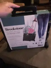 Brookstone Foldable - Rolling Storage Cart with Bungee Cord w/ Anti-Scratch Hook