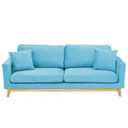 Sarantino 3 Seater Faux Velvet Sofa Bed Couch Furniture - Blue