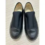 日本 無印良品 MUJI LABO 黑色 皮革 異材質 拼接 便鞋 懶人鞋