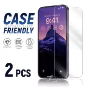 2XTempered Glass Screen Protector For iPhone 16 15 14 13 12 11 Pro Xs Max PLUS X