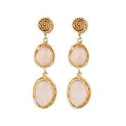 Brielle Earrings in Sterling Silver with Rose Quartz - Shiny Finish Jewellery in Australia