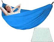 Portable Hammock | Travel Hammock for Double Single Person,Picnic Blanket Attached Quick-Setup Equipment, Pure Color Design for Family Friends Activities