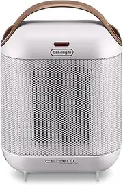 [De'Longhi] Capsule Fan Heater, Self-Regulating Ceramic Heater, Mini Fan Heater, Portable Heater with Handles, Anti Frost Technology, Ideal as Desk Heater, 1800W, HFX30C18.IW, Ivory White