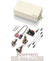 EMG 60A IVORY ALNICO HUMBUCKER PICKUP 18.7mm THREADED LONG SHAFT POTS & WIRING