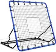 Volleyball Rebounder Net - Adjustable Volleyball Practice Net W Robust Steel Fra