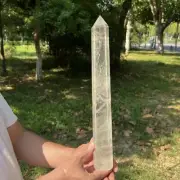 3.21LB Natural Clear Quartz Obelisk Crystal Reiki Tower Point Wand Repair Gem