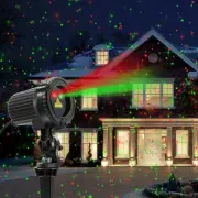 Christmas Laser Lights Outdoor,Red and Green Moving Outdoor Laser Light, Wate...