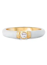 V BY Laura Vann Kiki enamelled18kt Gold Vermeil Ring - White - M M