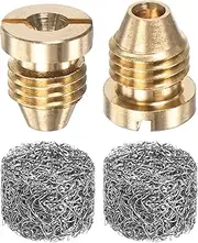 uxcell 2-Set Foam Cannon Orifice Nozzle, 1.1mm Brass Universal Thread Tips with Foam Maker for Snow Bubble Sprayer/Garden Hose/Kitchen Cleaners, Sprayer Connector Replacement Nozzles