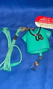 Bath Body Works Medical Field ID Badge Pocket Back Holder Green Teal New!