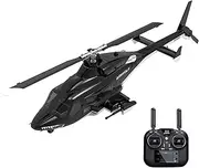 1/34 Scale AW-911 RC Helicopter, 2.4G 9CH Flybarless Airplanewith 6G/3D Stunt Mode and GPS Positioning for Adult (RTF Version),1 Battery