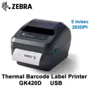 Zebra GK420D 203DPI Thermal Barcode Label Printer USB Interface