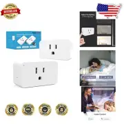 2 Pack WiFi Dimmable Smart Plug - Voice Controlled with Alexa & Google Assistant