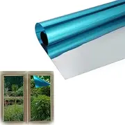 Blue Heat Control Window Film, 17.7 in x6.56 ft Sun Block Blackout Protect Against Sunlight, Premium Material for Home Office Energy Savings & Privacy