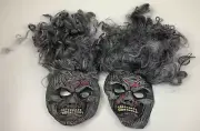 Halloween Mask LOT 2 Zombie Witch Adult OSFM Gray Hair Scary Easter Unlimited