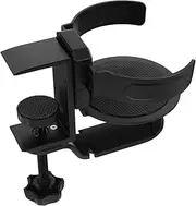 MUCKLILY PC 2 Rotating Desk Clamp Cup Holder and Headset Stand Headphone Holder for PC Gaming Construction Easy Installation