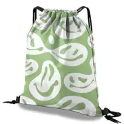 Drawstring Backpack Draw String Bag Waterproof for Sports Gym Beach S-10-green
