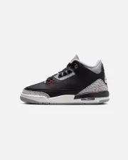 [JORDAN] Jordan Kids' Air Jordan 3 Retro (Gs) "Black Cement" Black/fire Red-cement Grey/summit White - Size 4Y 4Y Black/Fire Red-