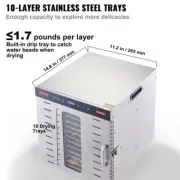 10 Tray Stainless Steel Food Dehydrator 1000W for Jerky and Fruit Drying