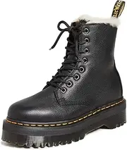 [Dr. Martens] Women's Jadon FL 8 Eye Boots, Black, 11 Medium US