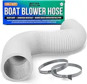 Boat Blower Hose, 3 Inch Marine Exhaust Hose, 10 Ft Flexible PVC Duct for Bilge, Engine Compartment, Galley, Head, or Dryer Vent, White