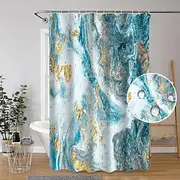 Shower Curtain with Hooks 180cm180cm(7070) Polyester Washable Waterproof Marble Abstract Pattern