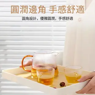 【Dagebeno荷生活】簡約輕奢茶水飲料咖啡托盤 自然風溫潤木紋長方形托盤(小號1入)