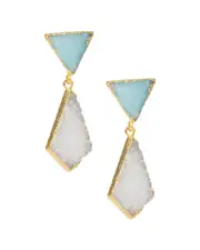 SAACHI 14K Druzy Neck-Tie Dangle Earrings