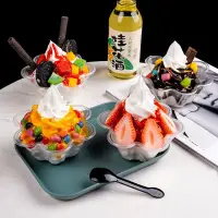 在飛比找蝦皮購物優惠-一次性梅花碗 塑膠 加厚 花式冰淇淋碗 冰沙粥碗 炒優格聖代