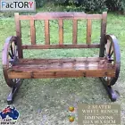 Wheel Chair Seat Garden Bench Timber Outdoor Patio Park Wagon Furniture Wooden